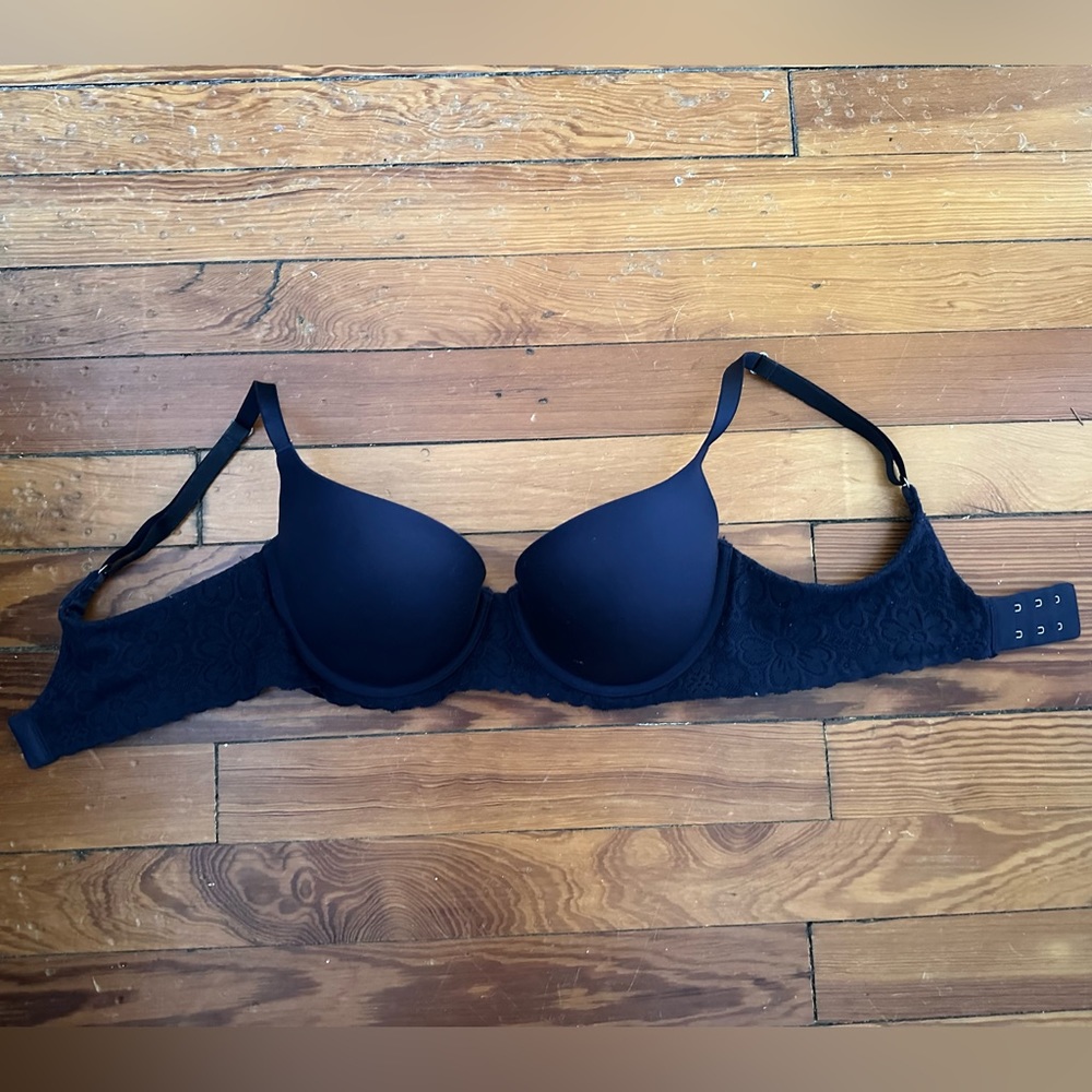 Aerie Real Sunnie Demi Push-Up Blossom Lace Trim Bra